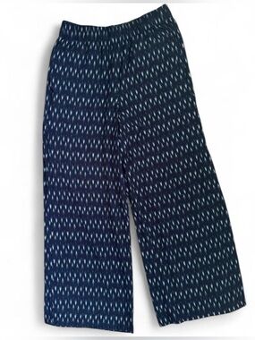 Banana Republic | Wide Leg Pants | Navy Ikat Print | Size S